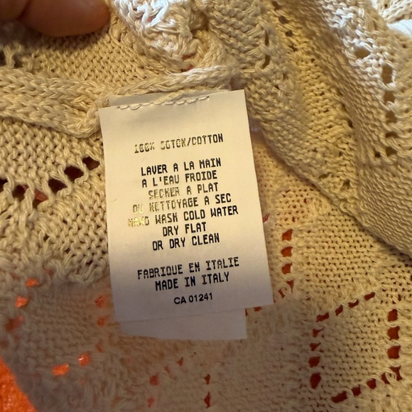 Ivory cream crochet openwork diamond knit sweater vest top made in Italy NWT - Picture 7 of 11